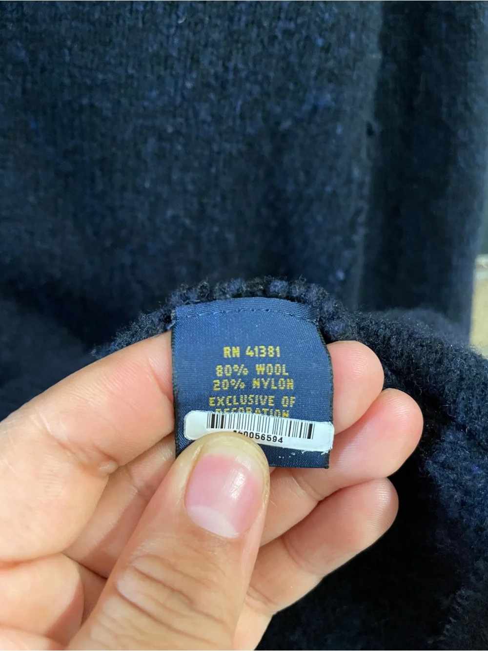 Polo Ralph Lauren Knit Jacket, Navy, Dark Blue, Elbow Patch, Cowhide
